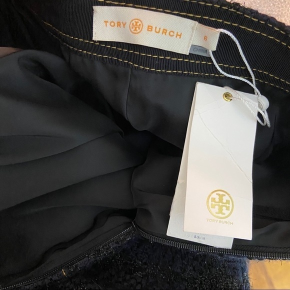 Tory Burch Aria Skirt Black Metallic Check Tweed - Picture 11 of 11